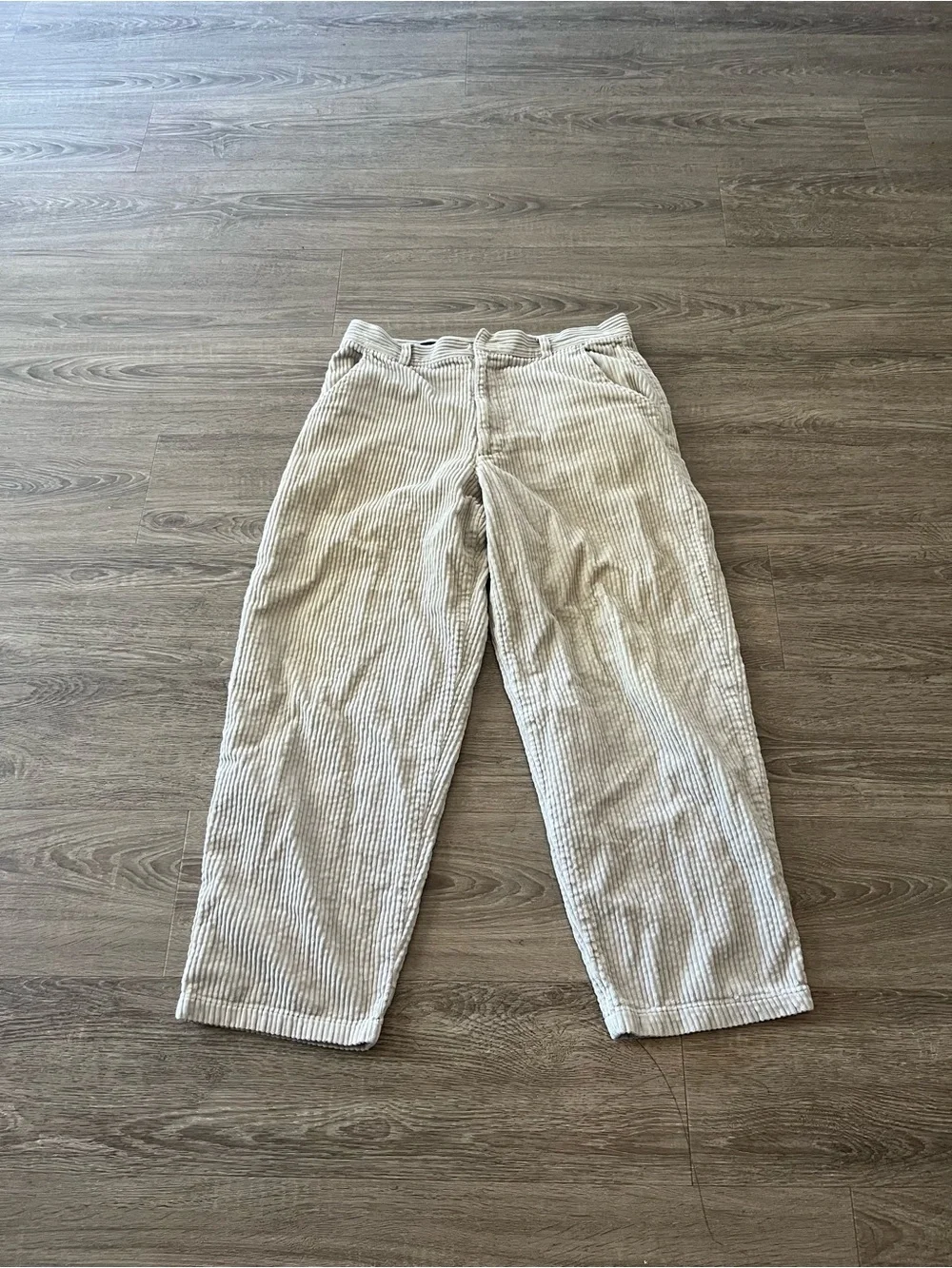 Reunion Cream Corduroy Pants Mens 34x30 Beige Wide Wale Relaxed Baggy Y2K Skate